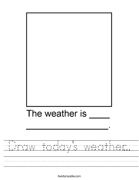 Draw the weather in the box. Worksheet
