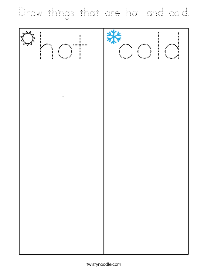 Draw things that are hot and cold. Coloring Page