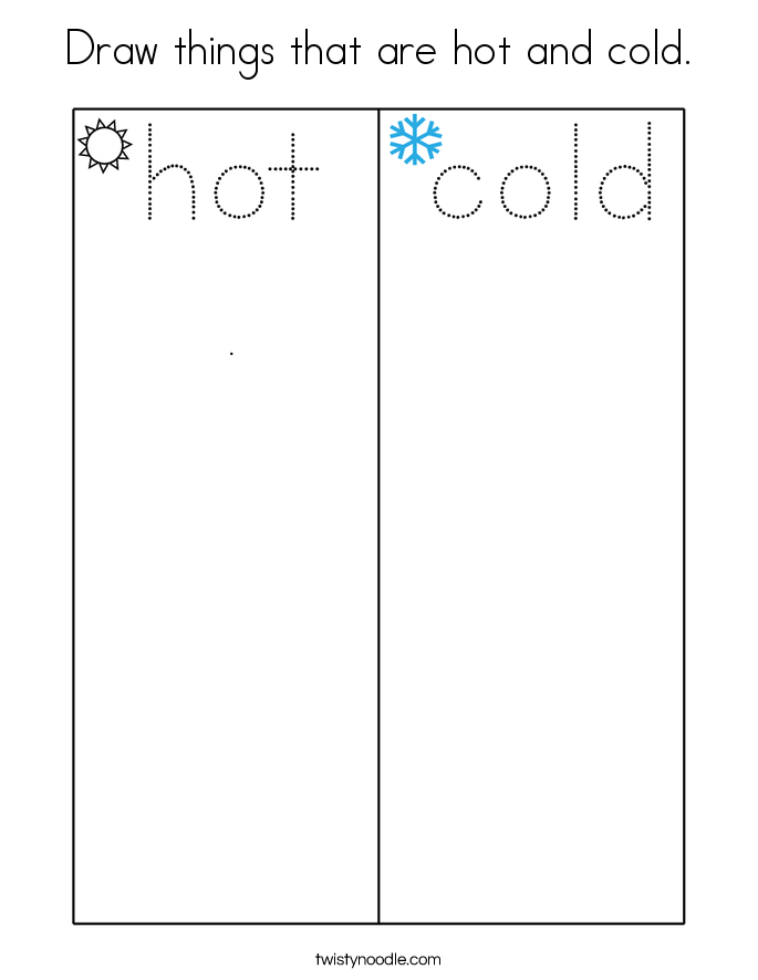 Draw things that are hot and cold. Coloring Page