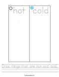 Draw things that are hot and cold. Worksheet
