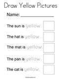 Draw Yellow Pictures Coloring Page