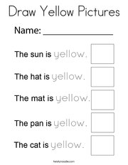Draw Yellow Pictures Coloring Page