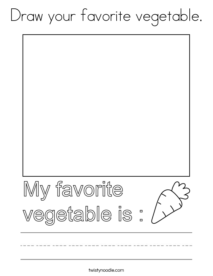 Draw your favorite vegetable. Coloring Page