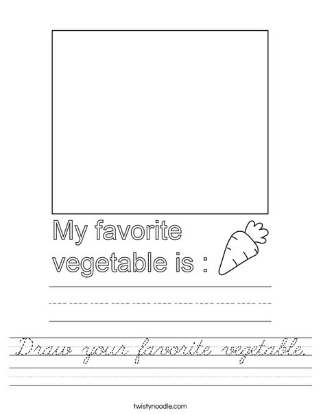 Draw your favorite vegetable. Worksheet