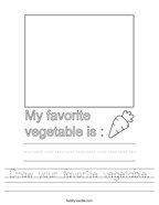 Draw your favorite vegetable Handwriting Sheet