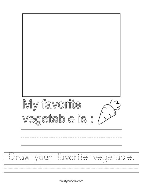 Draw your favorite vegetable. Worksheet