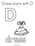 Dress starts with D Coloring Page