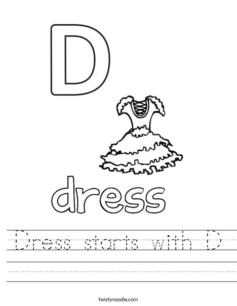Dress starts with D. Worksheet