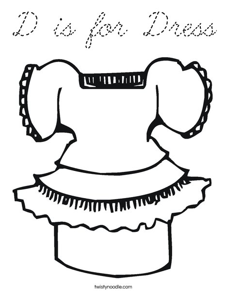 Pretty Dress Coloring Page