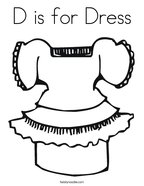 D is for Dress Coloring Page