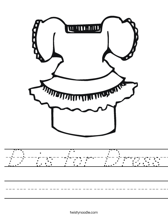 D is for Dress Worksheet