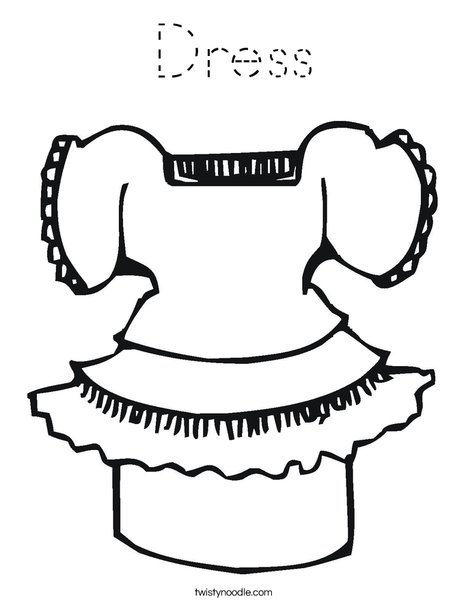 Pretty Dress Coloring Page