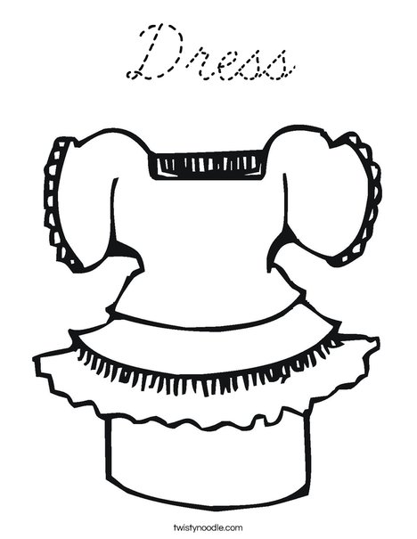 Pretty Dress Coloring Page