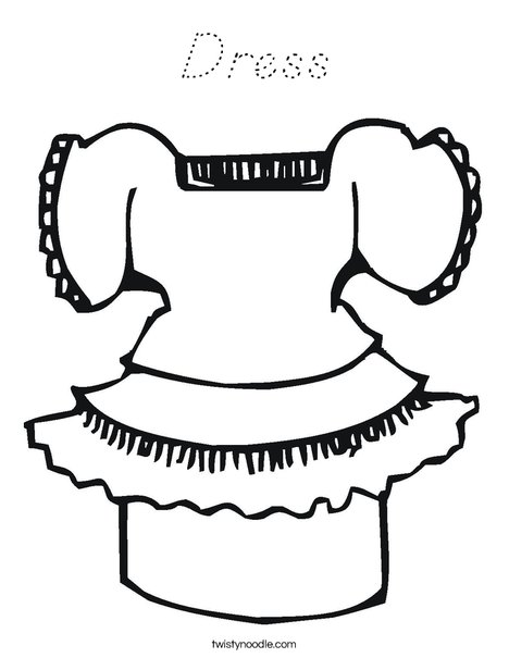 Pretty Dress Coloring Page