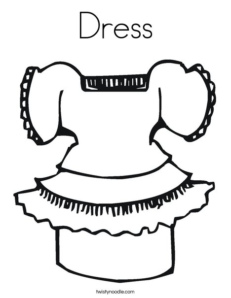 Pretty Dress Coloring Page