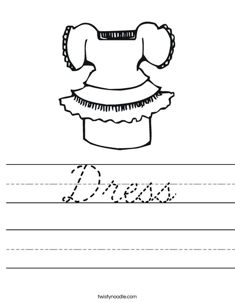 Pretty Dress Worksheet