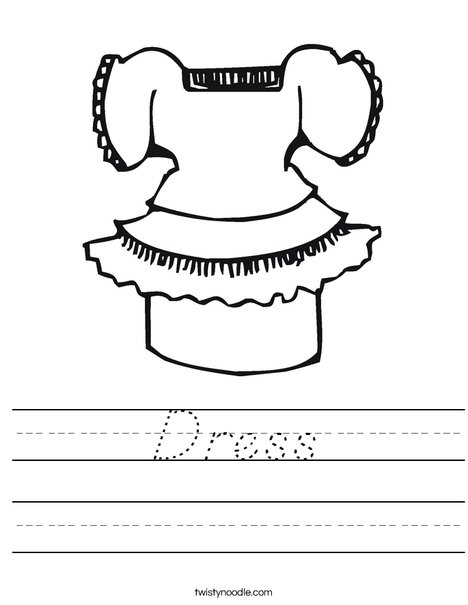 Pretty Dress Worksheet