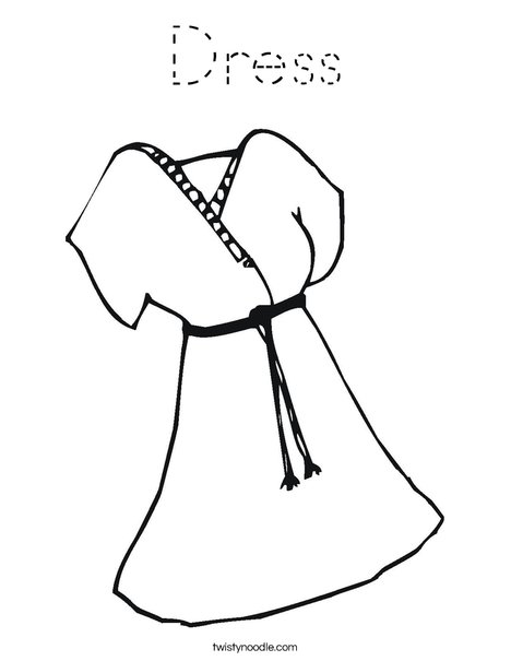 Pink Dress Coloring Page