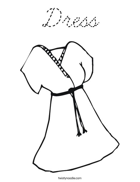 Pink Dress Coloring Page