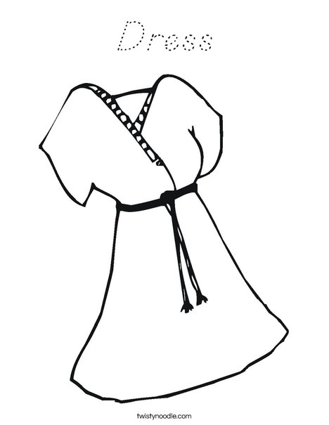 Pink Dress Coloring Page