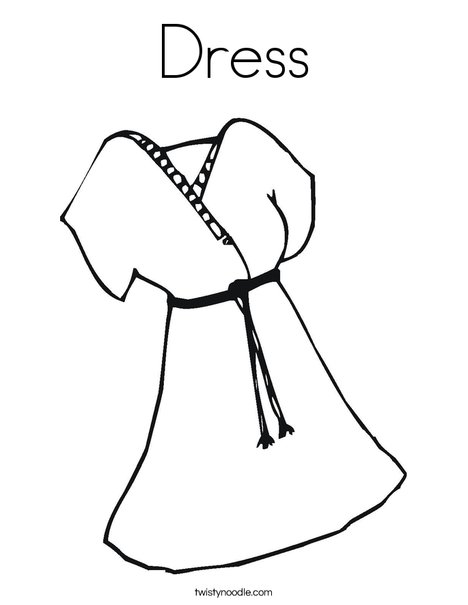 Pink Dress Coloring Page