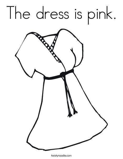 Pink Dress Coloring Page