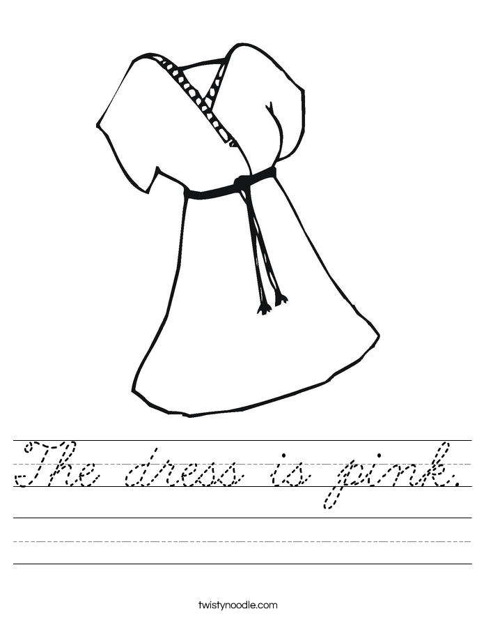 The dress is pink. Worksheet