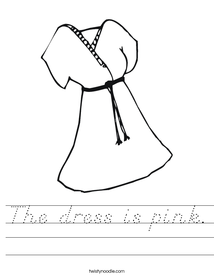 The dress is pink. Worksheet
