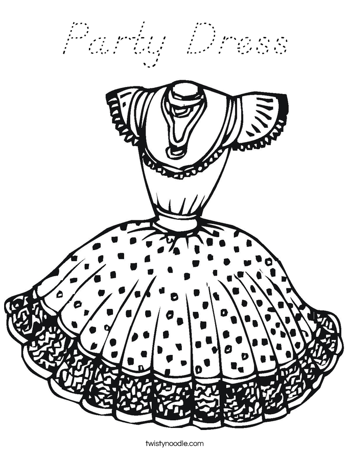 Party Dress Coloring Page