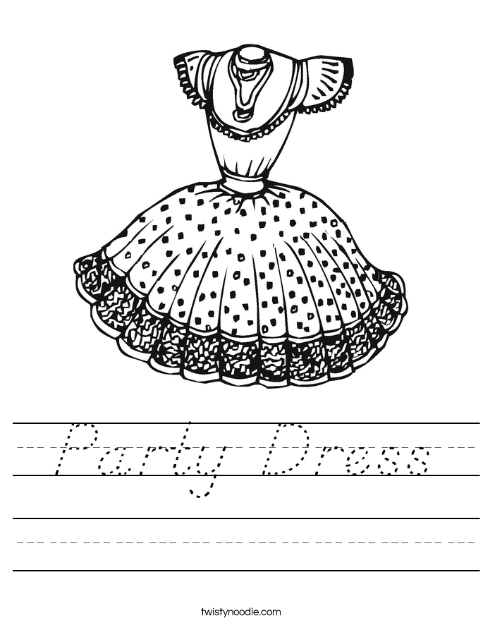 Party Dress Worksheet