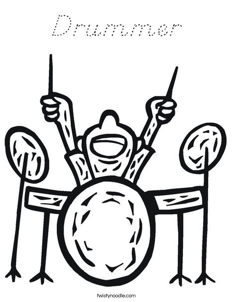 Drum Set Coloring Page