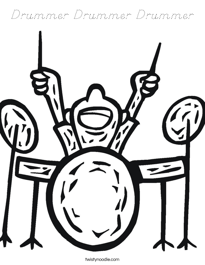 Drummer Drummer Drummer Coloring Page