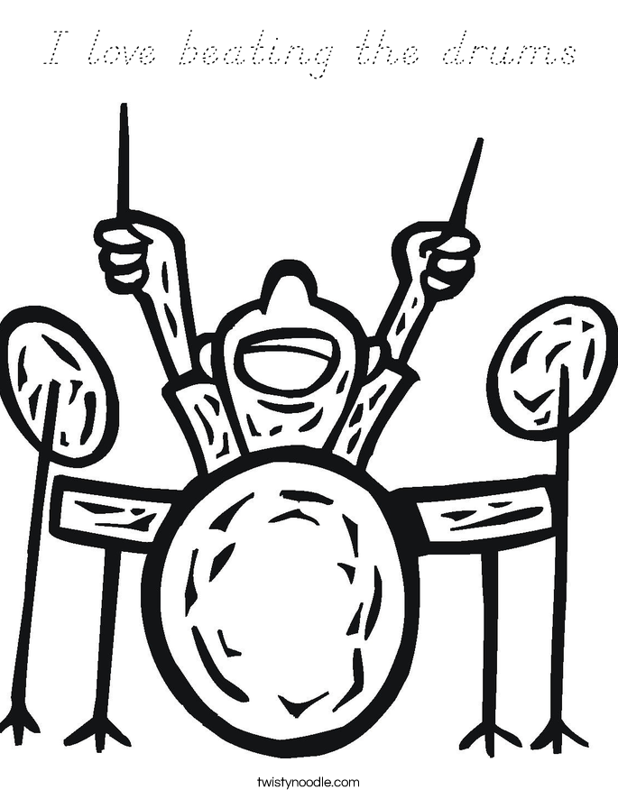 I love beating the drums Coloring Page