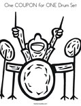 One COUPON for ONE Drum Set Coloring Page