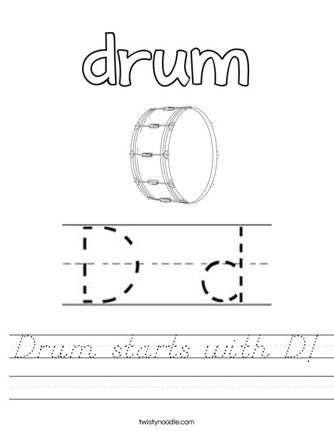Drum starts with D! Worksheet