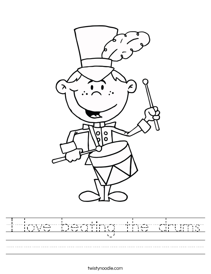 I love beating the drums Worksheet