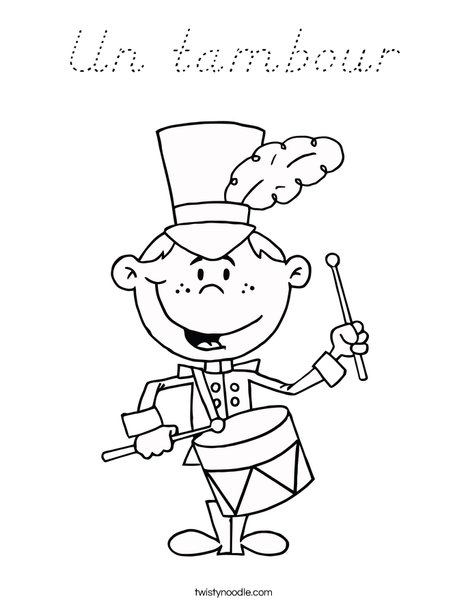 Download Un tambour Coloring Page - D'Nealian - Twisty Noodle