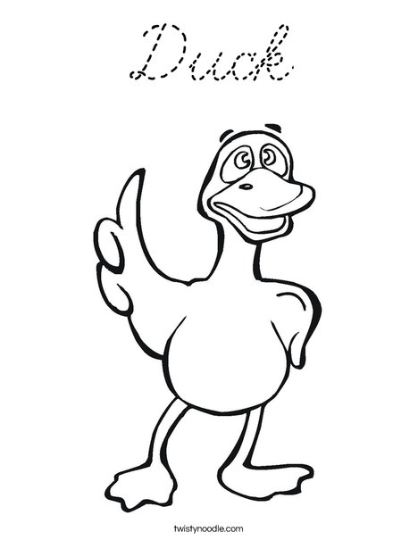 Pointing Duck Coloring Page
