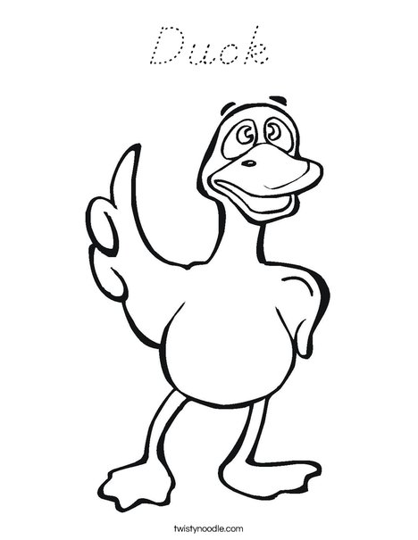 Pointing Duck Coloring Page