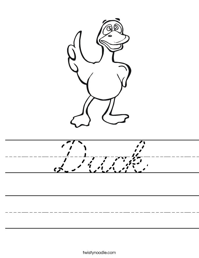 Duck Worksheet