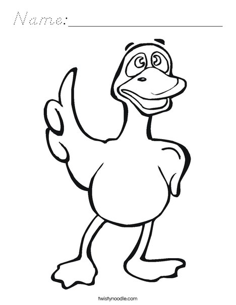 Pointing Duck Coloring Page