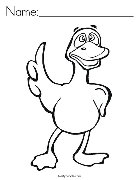 Pointing Duck Coloring Page