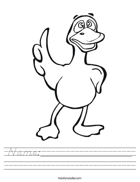 Pointing Duck Worksheet