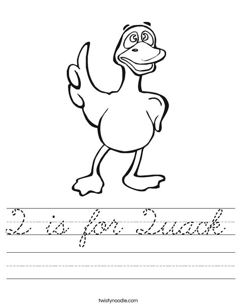 Pointing Duck Worksheet