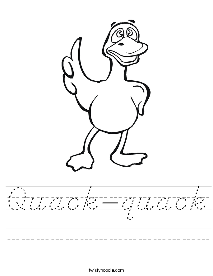 Quack-quack Worksheet
