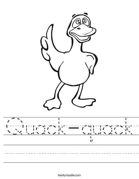 Pointing Duck Worksheet