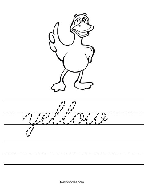 Pointing Duck Worksheet