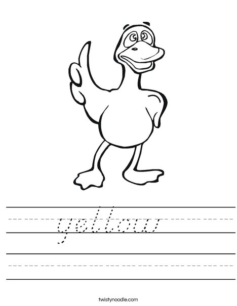 Pointing Duck Worksheet