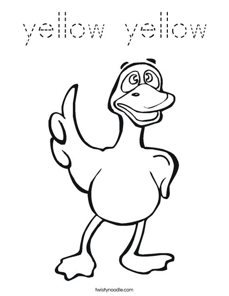 Pointing Duck Coloring Page