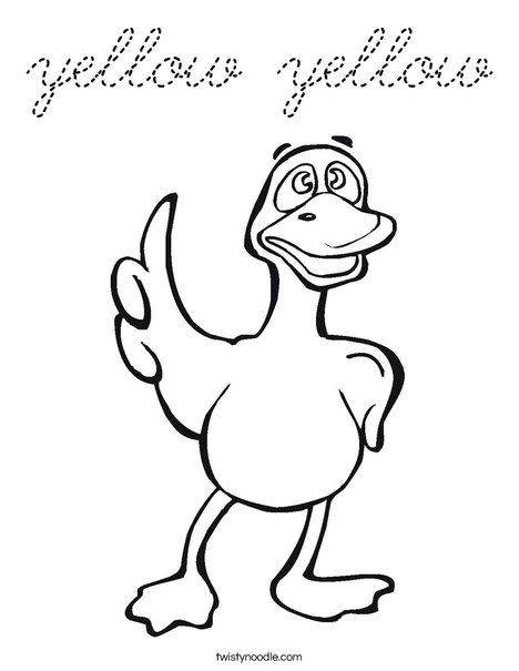 Pointing Duck Coloring Page